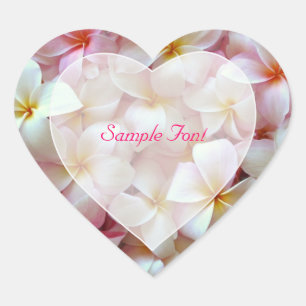 PixDezine rosa Plumeria/DIY-Hintergrundfarbe Herz-Aufkleber