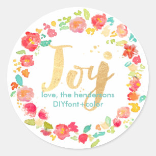 PixDezine sophie's garden/florale Aquarellmalerei Runder Aufkleber