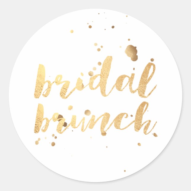 PixDezine verblüffte Imitate Gold/Bridal-Brunch Runder Aufkleber (Vorderseite)
