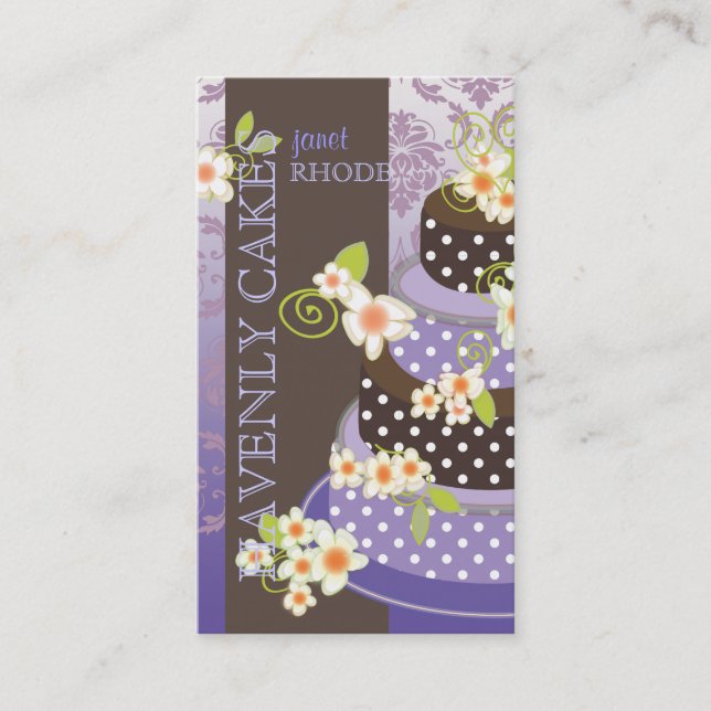 PixDezine Violet+Schokolade Bäckerei/Konditorei Visitenkarte (Vorderseite)