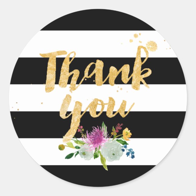 PixDezine Wasserfarbe Blütenfarben/Streifen Runder Aufkleber (Vorderseite)