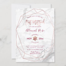 PixDezine Weiße Marmor Bat Mitzvah/Roségold