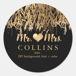 PixDezine Willow Blätter/Imitate Gold/DIY Hintergr Runder Aufkleber