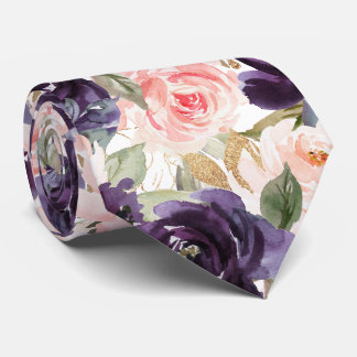 PixDezineH2 Blumen Aubergine Lila Rosen   Krawatte
