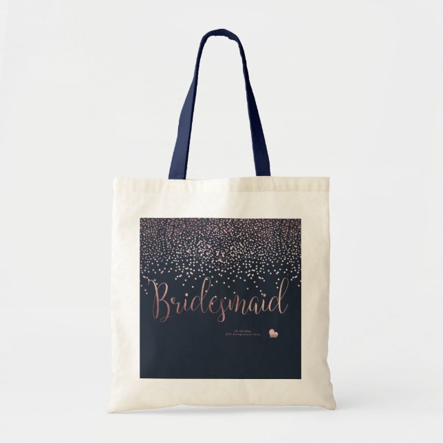 PIXDEZINEN BRIDESMAID IMITATS ROSE GOLD CONFETTI TRAGETASCHE (Vorne)