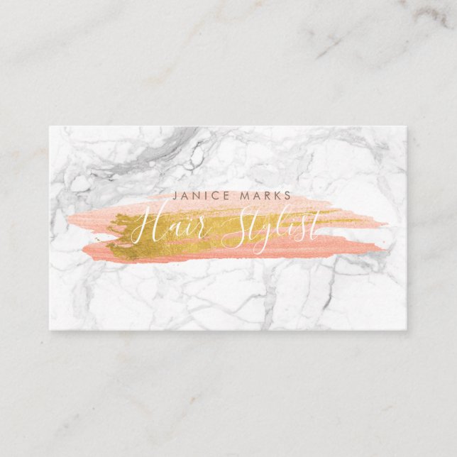 PIXDEZINEN DIY PROFESSION|WHITE MARBLE IMITATS GOL VISITENKARTE (Vorderseite)