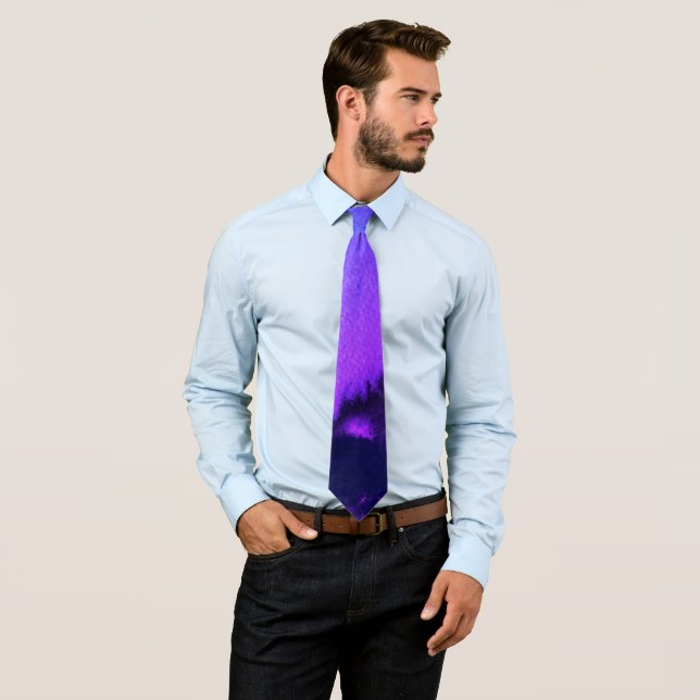 PIXDEZINEN ELEKTRISCHE LILA + BLAUE h2o Wasserfarb Krawatte (Beispiel)