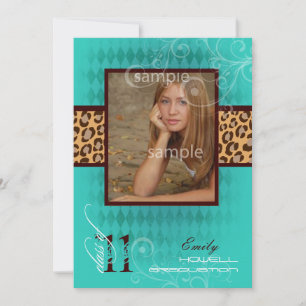 PixDezines 2011 Abschluss, Leopard Print Einladung