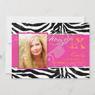 PixDezines 2012 Absolventen, Zebradruck/DIY-Farben Einladung