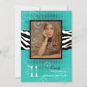 PixDezines Abschluss, Aquamarin Harlequin Einladung