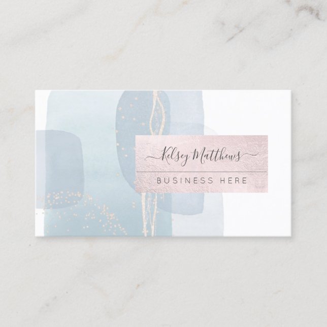 PixDezines Abstrakt Arrangement H2 Dusty Blue Busi Visitenkarte (Vorderseite)