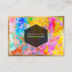 PixDezines Abstrakte Galaxie/Neonfarben Visitenkarte