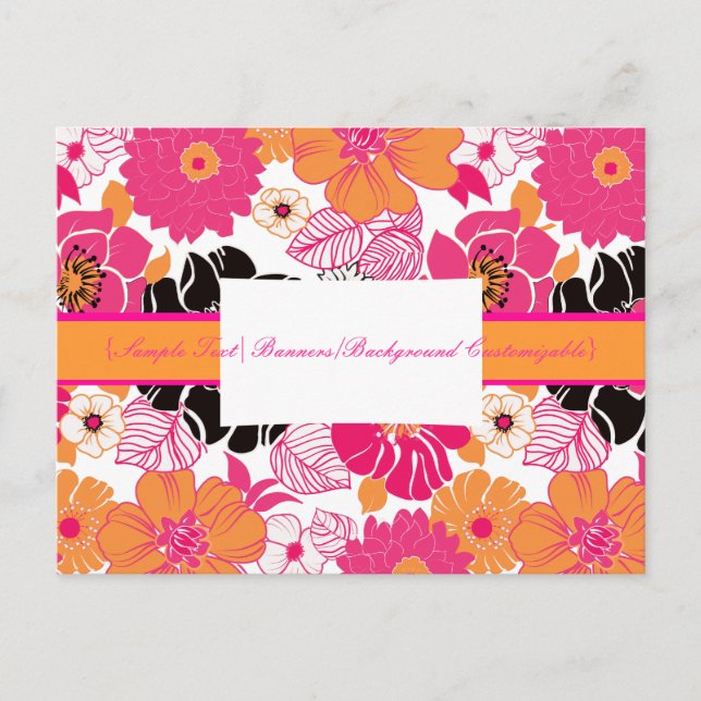 PixDezines Alegre Retro Floral, Marketing Carte Po (Devant)