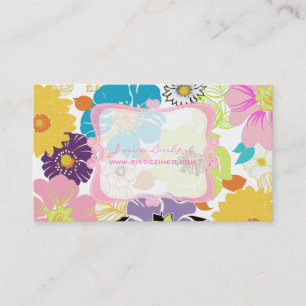 PixDezines alegre Retro tropische flowers/DIY Visitenkarte