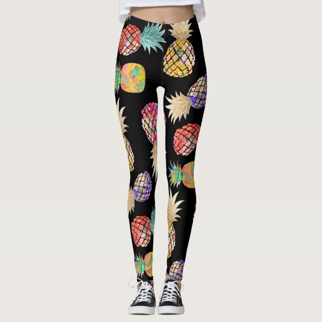 PixDezines Aloha Ananas/DIY Bckgrnd Color Leggings (Vorderseite)