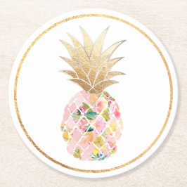 PixDezines Aloha Ananas/DIY Hintergrund Runder Pappuntersetzer