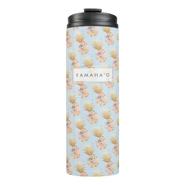 PixDezines Aloha Ananas/DIY Hintergrund Thermosbecher (Vorderseite)