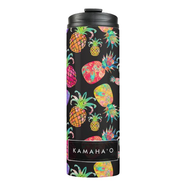 PixDezines Aloha Ananas/DIY Hintergrund Thermosbecher (Vorderseite)