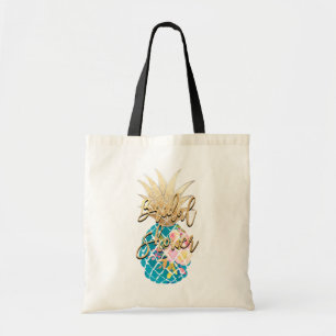 PixDezines Aloha Ananas+Falschgold+Aqua Tragetasche
