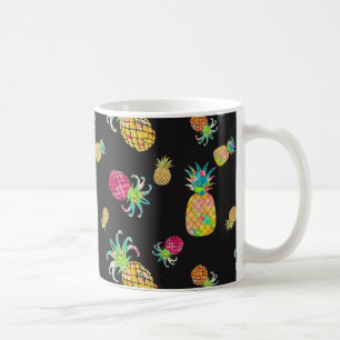 PixDezines Aloha Ananas+Florale Wasserfarbe Kaffeetasse
