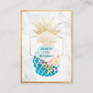 PixDezines Aloha Ananas/Gold/Marmor/Füllung Begleitkarte
