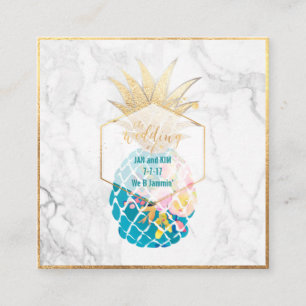 PixDezines Aloha Ananas/Gold/Marmor/Füllung Begleitkarte
