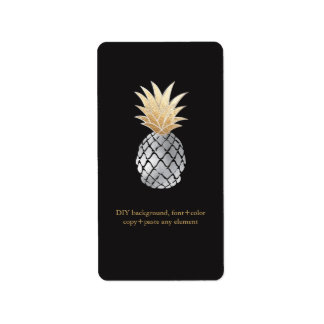 PixDezines Aloha Ananas Imitate Weinmarken Adressaufkleber