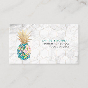 PixDezines ALOHA ANANAS/TEAL/FAUXGOLD Telefonnummerkarte