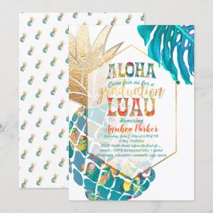 PixDezines Aloha Ananas/Türkis/Abschluss-Luau Einladung