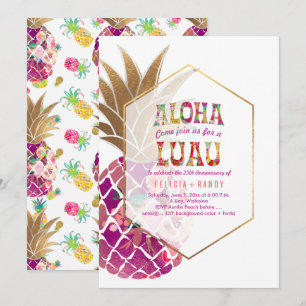 PixDezines Aloha Hawaiian Ananas/DIY Aquamarin Einladung