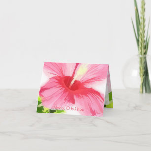 PixDezines Aloha/O hui hou/Pink Hibiskus Dankeskarte
