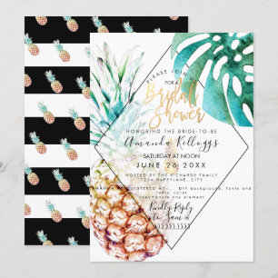 PixDezines Ananas Brautparty+Monstera Einladung