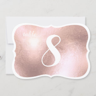 PixDezines Antike Faux-Roségold-Tischnummern Einladung