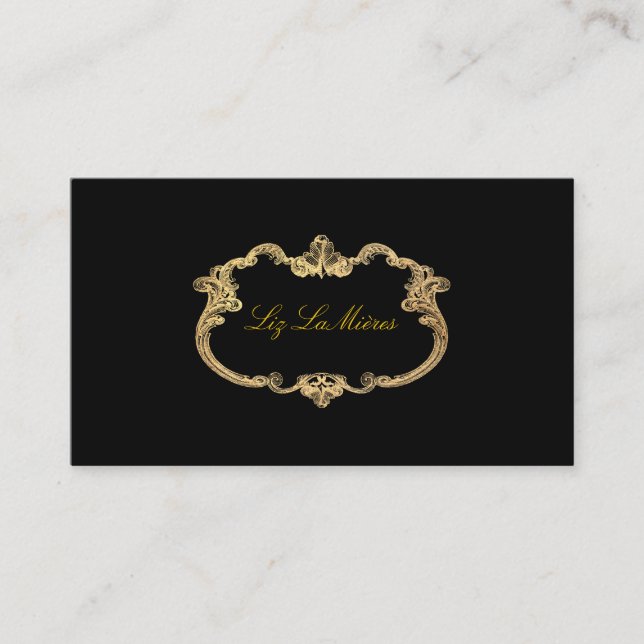 PixDezines Antiquitätenrollen/Imitat Gold/DIY-Farb Visitenkarte (Vorderseite)