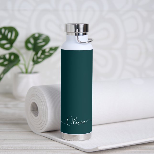 PixDezines Aquamarine Farbflasche mit grünem Unter Trinkflasche (Yoga)