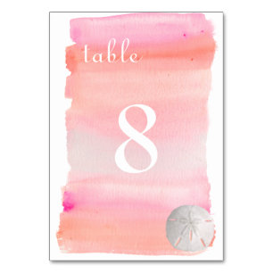 PixDezines Aquarell/Beach Tabelle Nr. Tischnummer