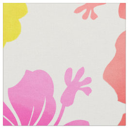 PixDezines Aquarell Hibiskus/Rosa/Grün/Aqua Stoff