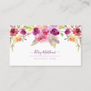 PixDezines Aquarell Sommerrosen Visitenkarte