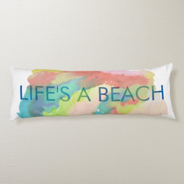 PixDezines aquarelle vie de plage coussin (Dos)