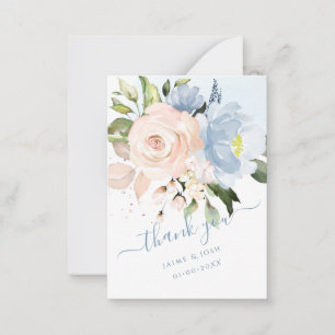 PixDezines Aquarellfarben Blume Blush Dusty Blue Mitteilungskarte