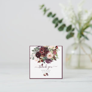 PixDezines Aquarellfarben Blume Blush und Burgund Mitteilungskarte