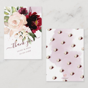 PixDezines Aquarellfarben Blume Rosa Burgund Mitteilungskarte