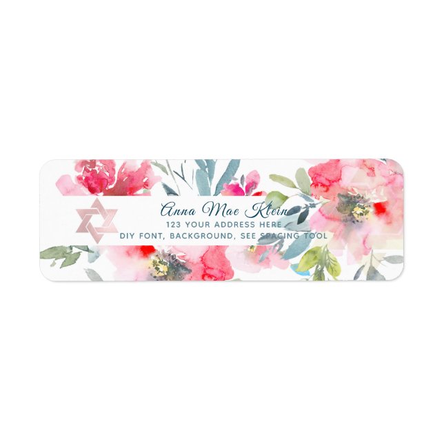 PixDezines Aquarellfarben-Blume, Rote Ombre-Rose (Vorne)