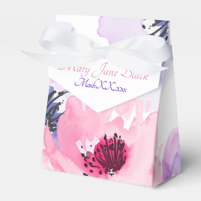 PixDezines Aquarellwasser Rose Lila + Pink Geschenkschachtel (Vorderseite)