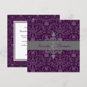 PixDezines Arianna Damask, DEUTLICHE Farbe, Pflaum Einladung