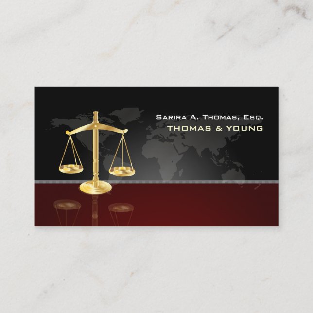 PixDezines ATTORNEY, MASCULIN /GRAPHITE+MAROON Visitenkarte (Vorderseite)