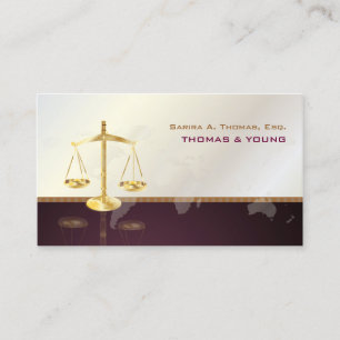 PixDezines ATTORNEYS/PEARL+MAROON Visitenkarte