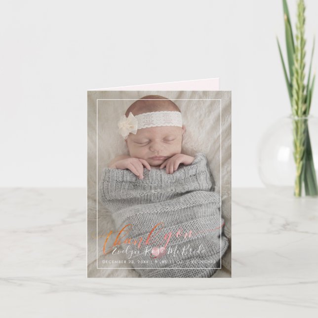 PixDezines Babydusche, Foto Vielen Dank Dankeskarte (Vorderseite)