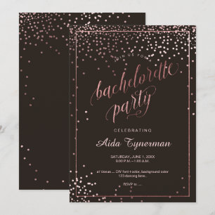 PixDezines Bachelorette PartyFaux Rose Gold Einladung