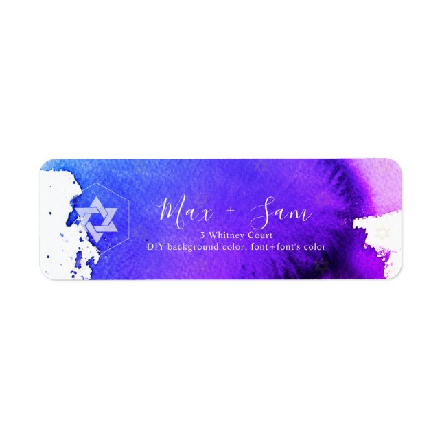 PixDezines Bar Mitzvah Electric Lila Watercolor (Vorne)